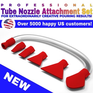 Professional TUBE-Nozzles Attachment Set of 5 | suitable for Acrylic Pouring, Bloom and Dutch Pouring and other color movements