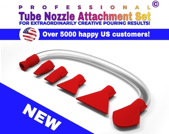 Professional TUBE-Nozzles Attachment Set of 5 | suitable for Acrylic Pouring, Bloom and Dutch Pouring and other color movements