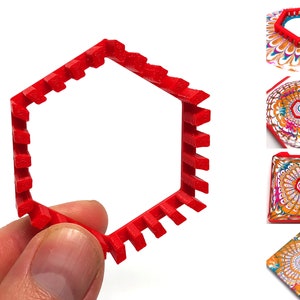 Hexagon - Acrylic Pouring Tool - For Extraordinary Flower Pattern Pouring Results! ©