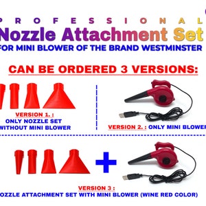 Professional Mini Blower NOZZLE ATTACHMENT Set of 4 for the WESTMINSTER Mini Blower only suitable for bloom & dutch acrylic pouring image 3