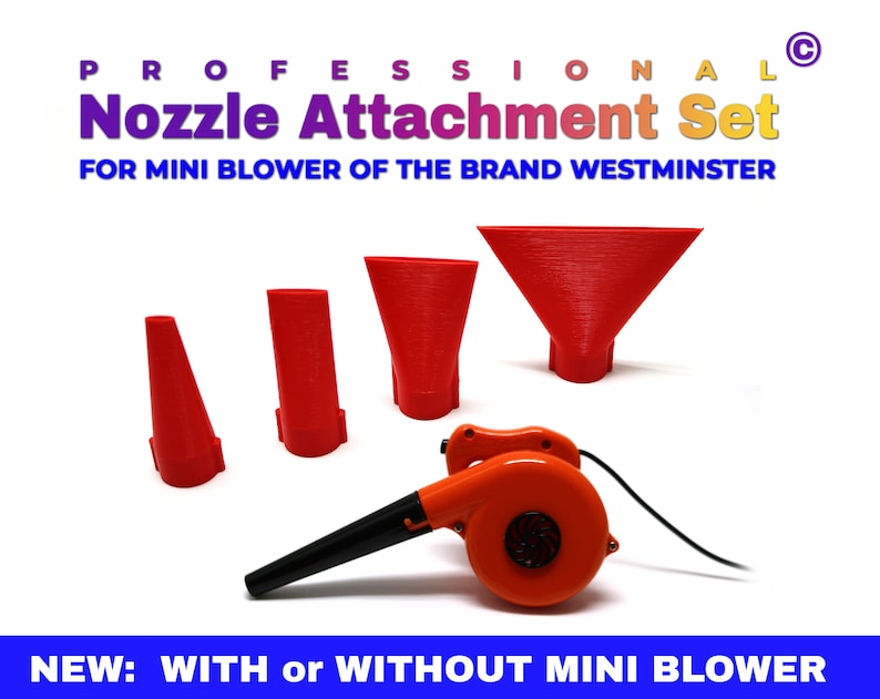 Jeu de 4 accessoires de buse de mini-soufflage professionnels pour le WESTMINSTER Mini Blower Convient pour la floraison, le versement hollandais et d'autres mouvements de couleur image 2