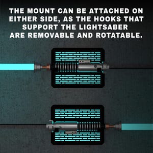 LED Lightsaber Wall Mount | Horizontal | 4 Designs | Fits all lightsabers with blade | USB powered | App Bluetooth & IR control image 7