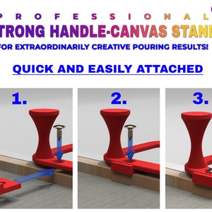 Professional HANDLE CANVAS STAND with spacers Set of 2 for the best acrylic pouring results imagem 4