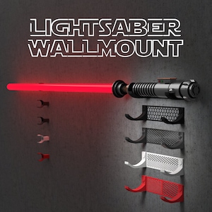 Lichtschwert-Wandhalterung | 4 Farben und Designs | Geeignet für alle Lichtschwerter mit oder ohne Klingen | Perfekt für Ihre Sammlung