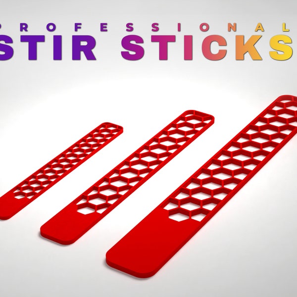 Professional STIR STICKS© - 4.5|6|8 inches | Set of 4| Easy to clean, Reusable, Durable, Sturdy, Environmentally friendly, Perfect size