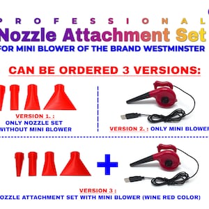 Professional Mini Blower NOZZLE ATTACHMENT Set of 4 for the WESTMINSTER Mini Blower only suitable for bloom & dutch acrylic pouring image 2