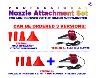 Professional Mini Blower NOZZLE ATTACHMENT Set of 4 for 