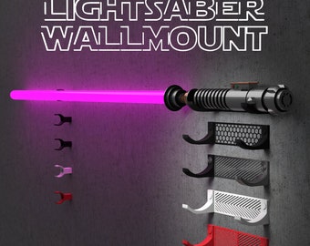 Lichtschwert-Wandhalterung | 4 Farben und Designs | Geeignet für alle Lichtschwerter mit oder ohne Klingen | Perfekt für Ihre Sammlung