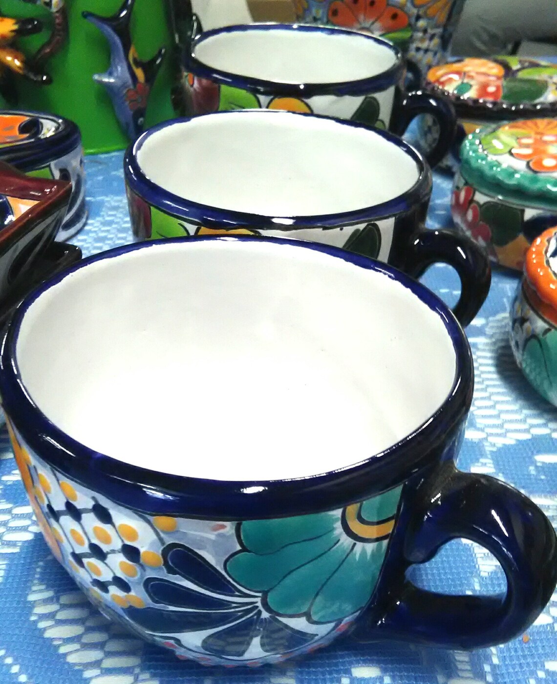 Mexican Talavera Large 20 Oz. Soup Mug floral Designs Vary Etsy