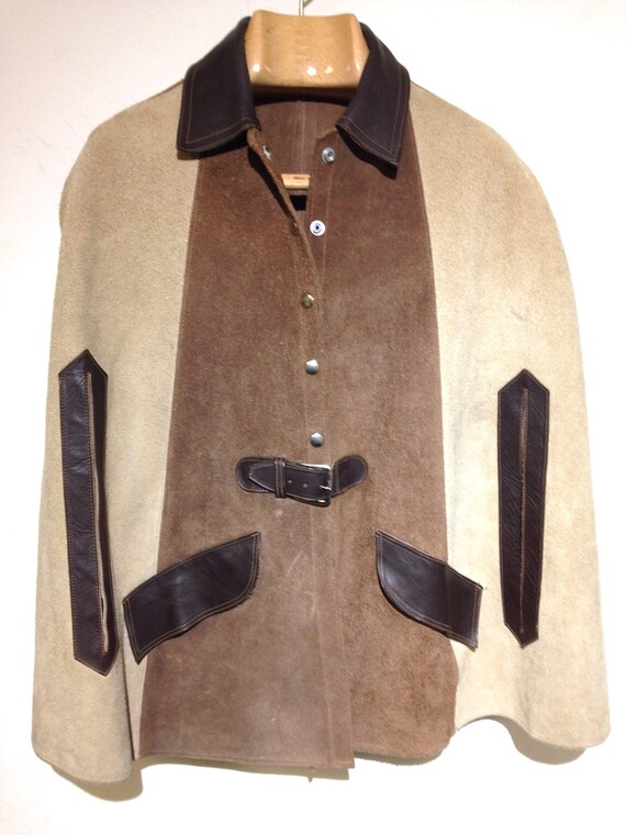 Vintage Women's Suede Couture Cape Coat