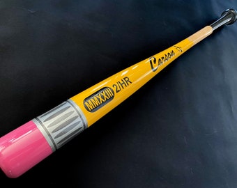 Bate de béisbol o sóftbol con diseño de lápiz personalizado: Bate de madera personalizado