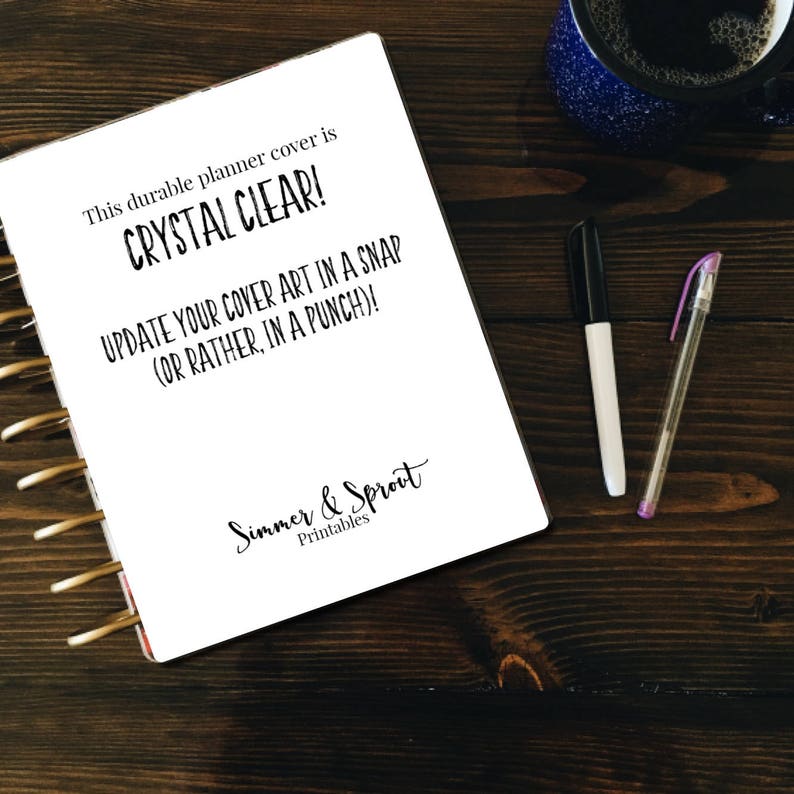 Crystal Clear Planner Cover DIY Planner COVER Printable Etsy