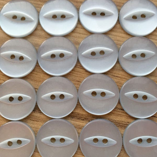 FISH EYE BUTTONS - White (various sizes)