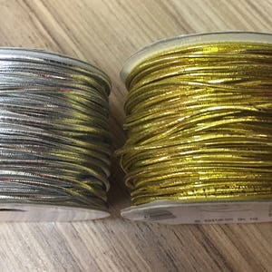 ELASTIC SILVER or GOLD 1.2mm (various lengths)
