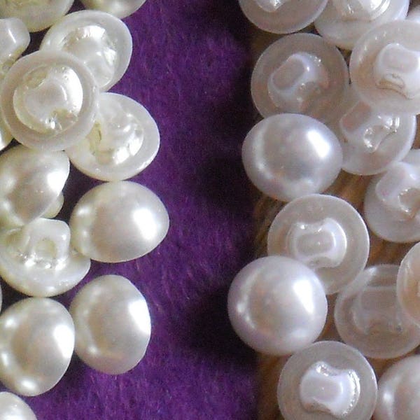 HALF PEARL SHANK buttons - white or cream (various sizes)