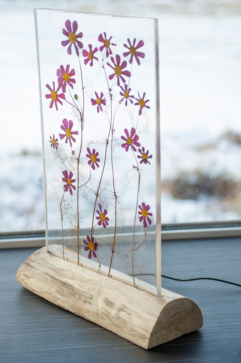 Gift for Her Lamp Epoxy Resin Flower Table Lamp Lamp for the Etsy