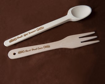 Gift for Dad Wooden Spoon and Fork Egraved, Mothers Day Gift for Mom Wooden Spoon, Birthday Gift for Mom, Gift for Grandmas Kitchen