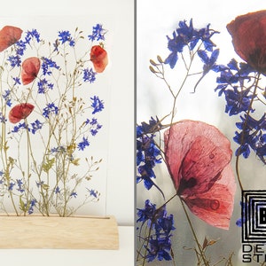 Natural Flower Design Lamp for Desk Lamp, Epoxy Resin Flower Table Lamp Modern, Flowers Light Decor, Accent Lighting Night Lamps for Tables