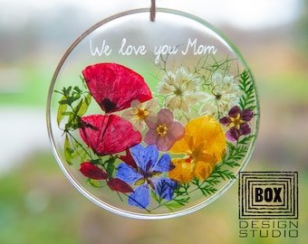 Mothers Day Gift for Mom Grandma from Kids Flower Suncatcher, Gift for Mommy, Gift for Her Personalized Gift for Granny Gift for Friend