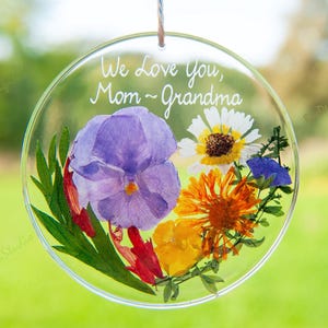 Unique Mothers Day Gift for Mom Flower Ornament - Personalized Birthday Gift for Her, Gift for Grandma, Gift for Mother, Gift for Granny image 3