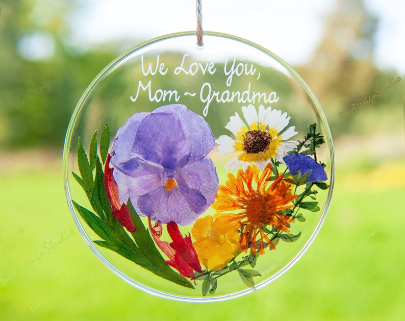 Unique Mothers Day Gift for Mom Flower Ornament - Personalized Birthday Gift for Her, Gift for Grandma, Gift for Mother, Gift for Granny image 3
