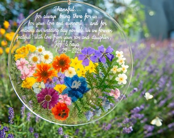 Regalo de flores naturales para mamá y abuela de parte de su hija, corazón de flores XXL grabado, regalo para ella, regalo de boda o cumpleaños para mujer con tu frase