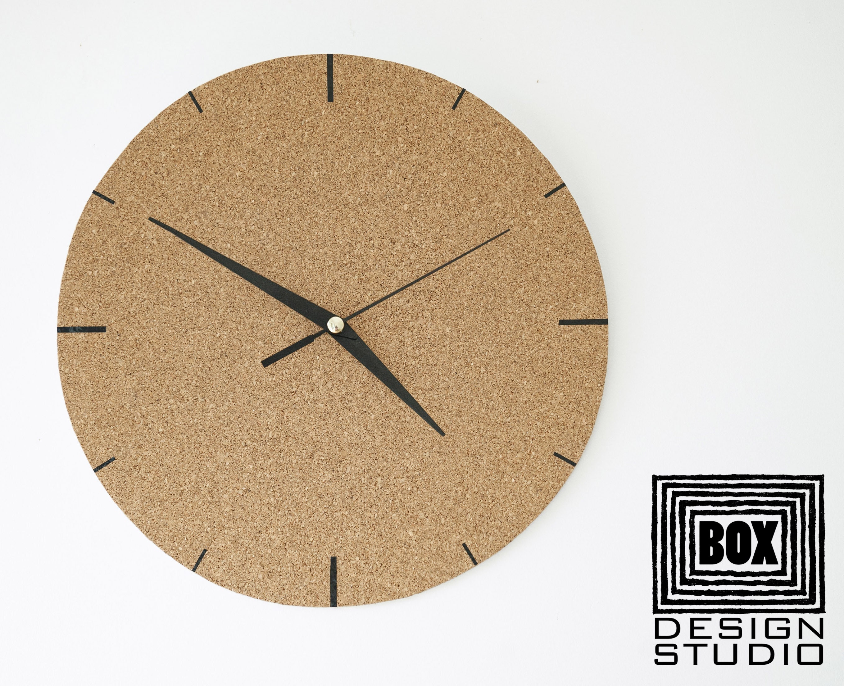 Cork Wall Clock Silent Art Home Decor Cork Wall Decor Gift Etsy