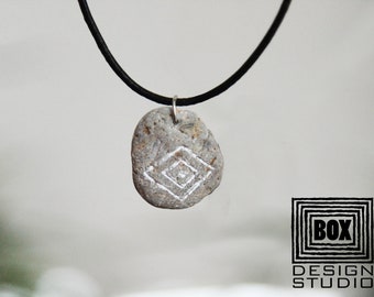 Shamans Eye Necklace: Gift for Him Birthday, Native American Charm Personalized Stone Pendant, Gift for Man Indian Chief Jewelry Totem