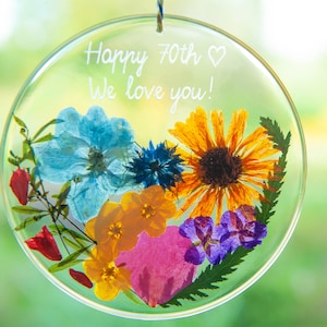 Mothers Day Gift for Grandma from Daughter Unique Personalized Flower Suncatcher Gift for Grandmother Mom for Granny Gift for Nana Flowers image 8