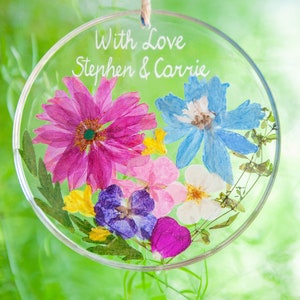 Mothers Day Gift for Grandma from Daughter Unique Personalized Flower Suncatcher Gift for Grandmother Mom for Granny Gift for Nana Flowers image 7