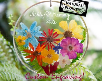 Gifts for Mothers from Children Personalized Mothers Day Suncatcher of Flowers: Unique Gift for Mom Keepsake for Nanny Grandma Plaque
