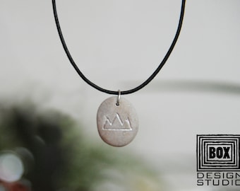 Wealth Stone Native American Symbol Big Mountain: Charm Stone, Money Prosperity Spell Necklace Indian Sacral Sign, Gift for Him Her Pendant