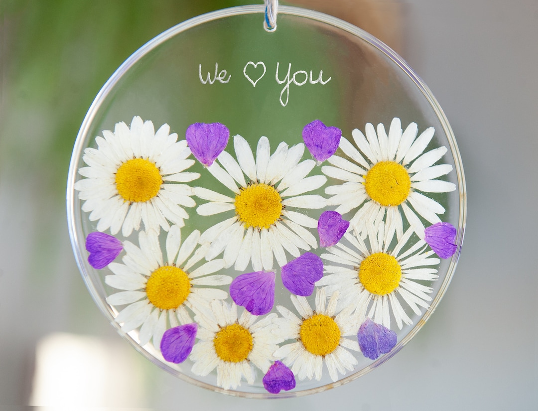 Christmas Gift for Mom Unique Daisies Heart Ornament Engraved Etsy