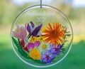 Wedding Gift Flower Suncatcher  Personalized with Engraved Custom Names, Anniversary Gift for Parents Gift for Couple Flower Ornament Etched product logo