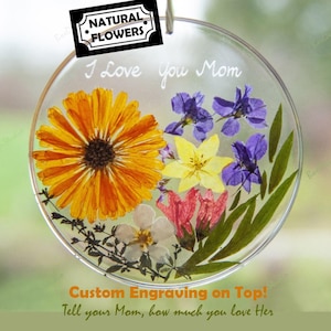 Unique Mothers Day Gift for Mom Flower Ornament - Personalized Birthday Gift for Her, Gift for Grandma, Gift for Mother, Gift for Granny image 1