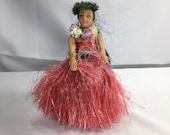 Vintage Hula Girl, Dashboard Hula Girl, Bobble Hip Hula Girl, Pink Hawaiian Hula Girl, Aloha Hawaii