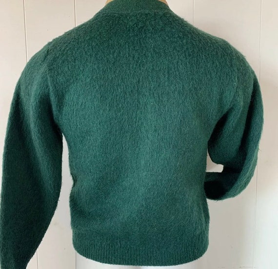 Vintage Mens Rockabilly Cardigan Sweater, Mohair … - image 3