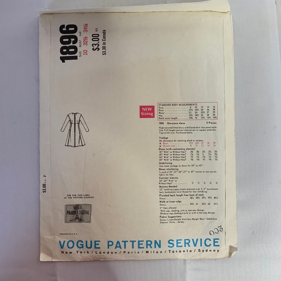 Vogue Paris Original Vintage Sewing Pattern Yves … - image 2