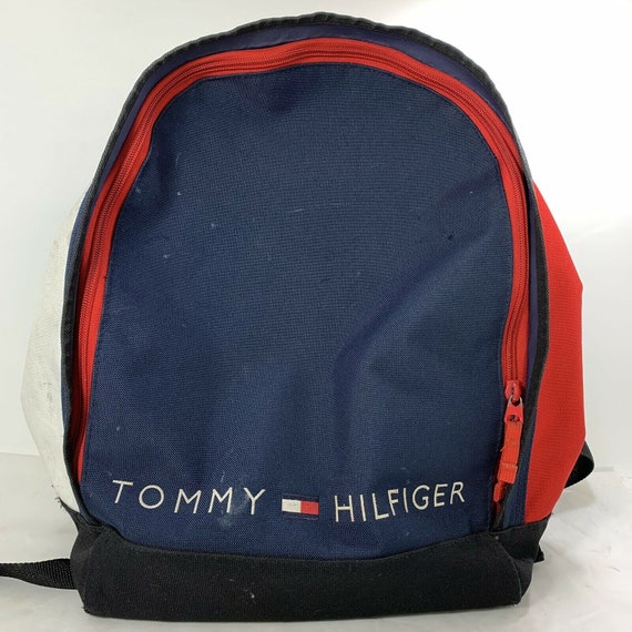 Vintage 90s Tommy Hilfiger Canvas Backpack Colorb… - image 1