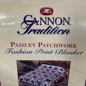 Vintage Satin Trim Blanket Full Size 72 x 90 Cannon USA Made Polyester Patchwork image 4