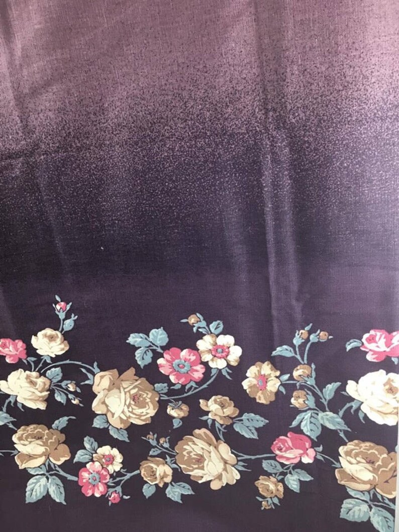 Vintage Shabby Cottage Upholstery Fabric Ombre'd Floral Print for Curtains Drapes Decorating 1 Full Yard by 46 image 3