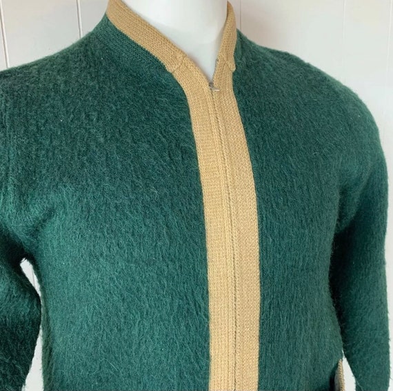 Vintage Mens Rockabilly Cardigan Sweater, Mohair … - image 5