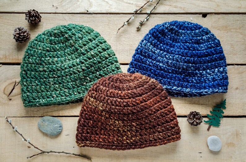 Crochet Beanie Pattern Single Cast Beanie Men's Crochet Hat Patterns Men's Beanie Men's Wool