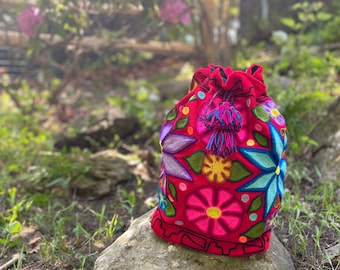 Embroidered Backpack – Multiple Styles Available –  Handmade Boho Festival or Travel Bag – Various Colors & Designs