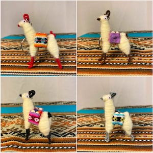 Alpaca Wool Figure Keychain Charm  ~ 100% Alpaca Fur Handmade ~ Natural Soft Stuffed Animal Cute Plush Toy Animal Llama ~ Mini Miniature