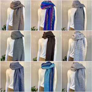100% alpaca gebreide sjaal ~ geweven ruitpatroon - uniseks