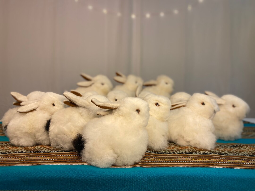 Alpaca Wool Bunny Rabbit Figure ~100% Alpaca Fur Handmade in Various ...