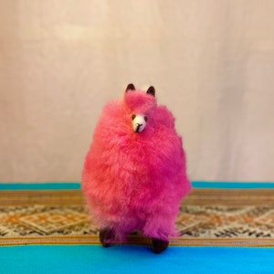 Colorful Premium Dyed Alpaca  Figure ~ Various Colors 100% Alpaca Wool Fur ~ Handmade Natural Super Fluffy Soft Cuddly Stuffed Animal