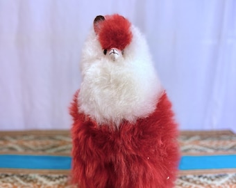 手作りアルパカぬいぐるみ - ペルーのチュッロ帽子、ふわふわのウール 