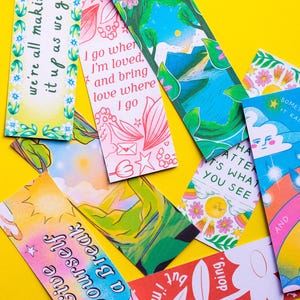 Marque-pages illustrés [Citations positives, motifs inspirés de la nature et du paysage]